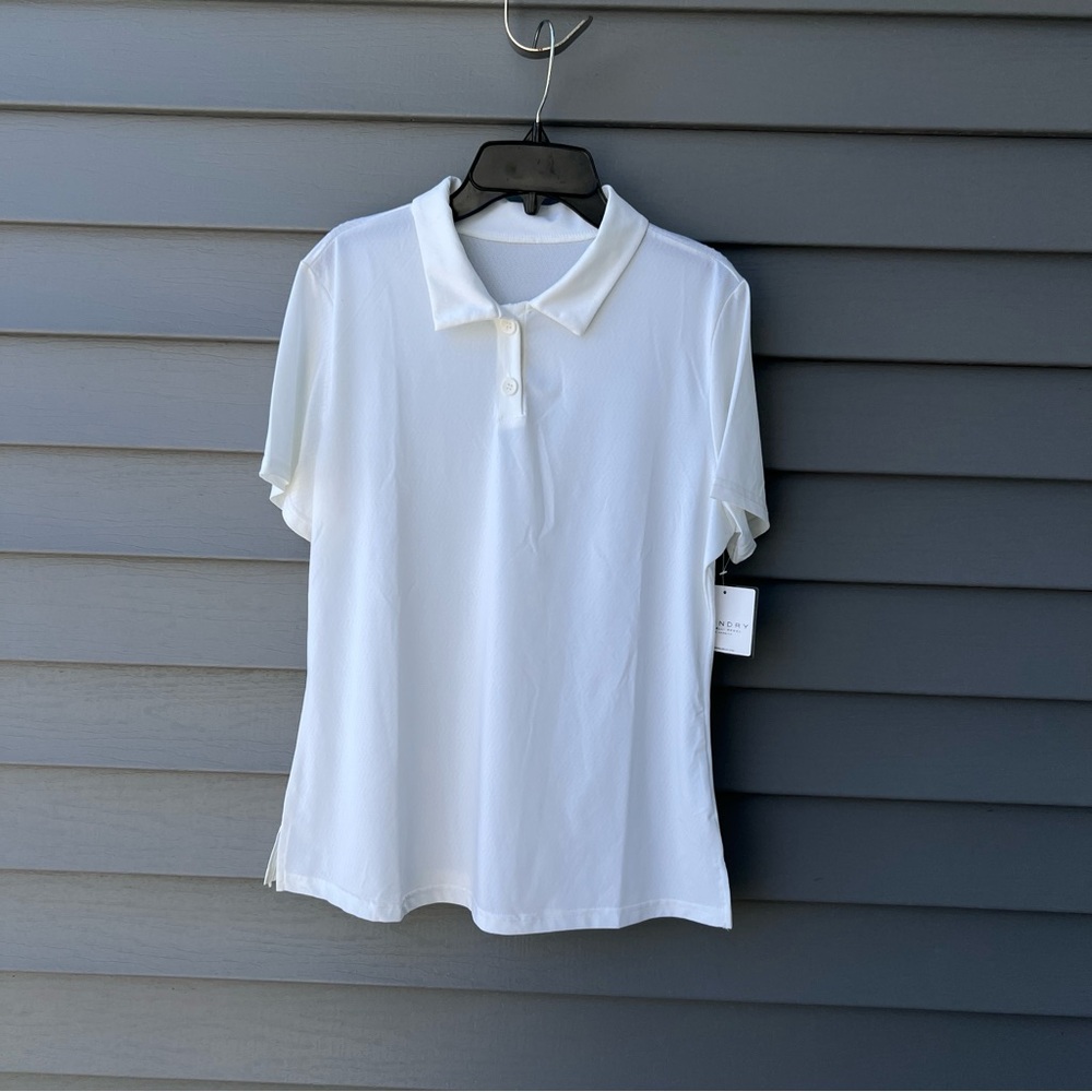 Laundry by Shelli Segal Women’s Large White Polo Lightweight Top